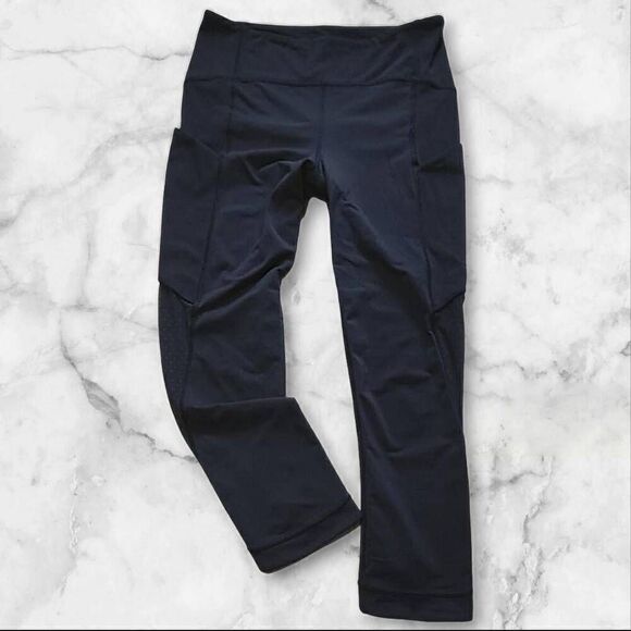 Lululemon Size Black 6 Mesh Leg Detail Leggings 20" - Picture 1 of 2